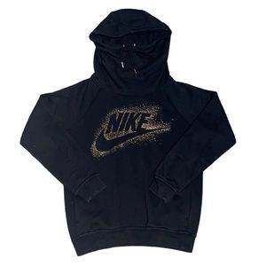 Nike black funnel neck hoodie